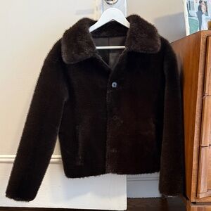 Zara REVERSIBLE DOUBLE FACED FAUX LEATHER JACKET